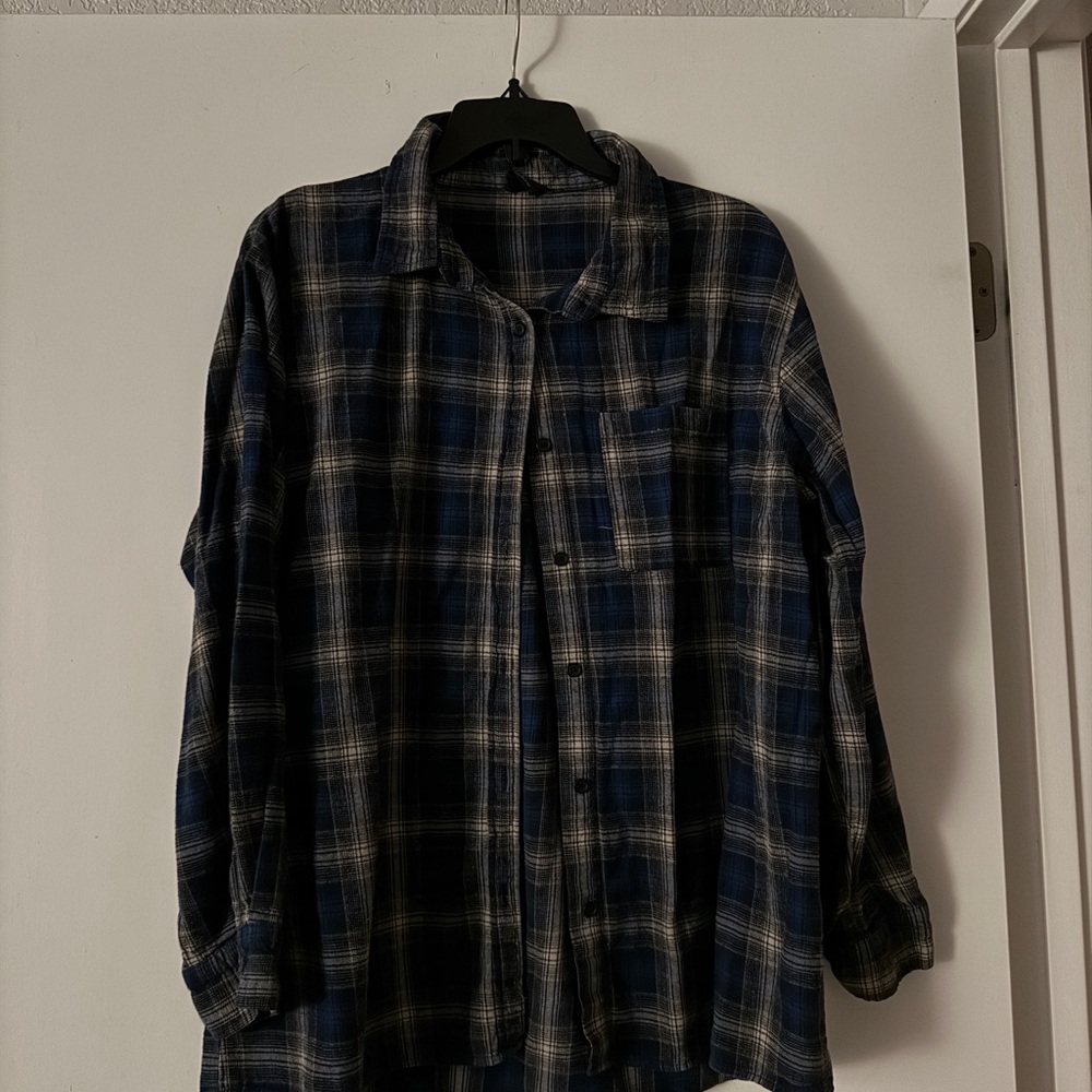 Cotton On Navy and White Checkered Shirt
